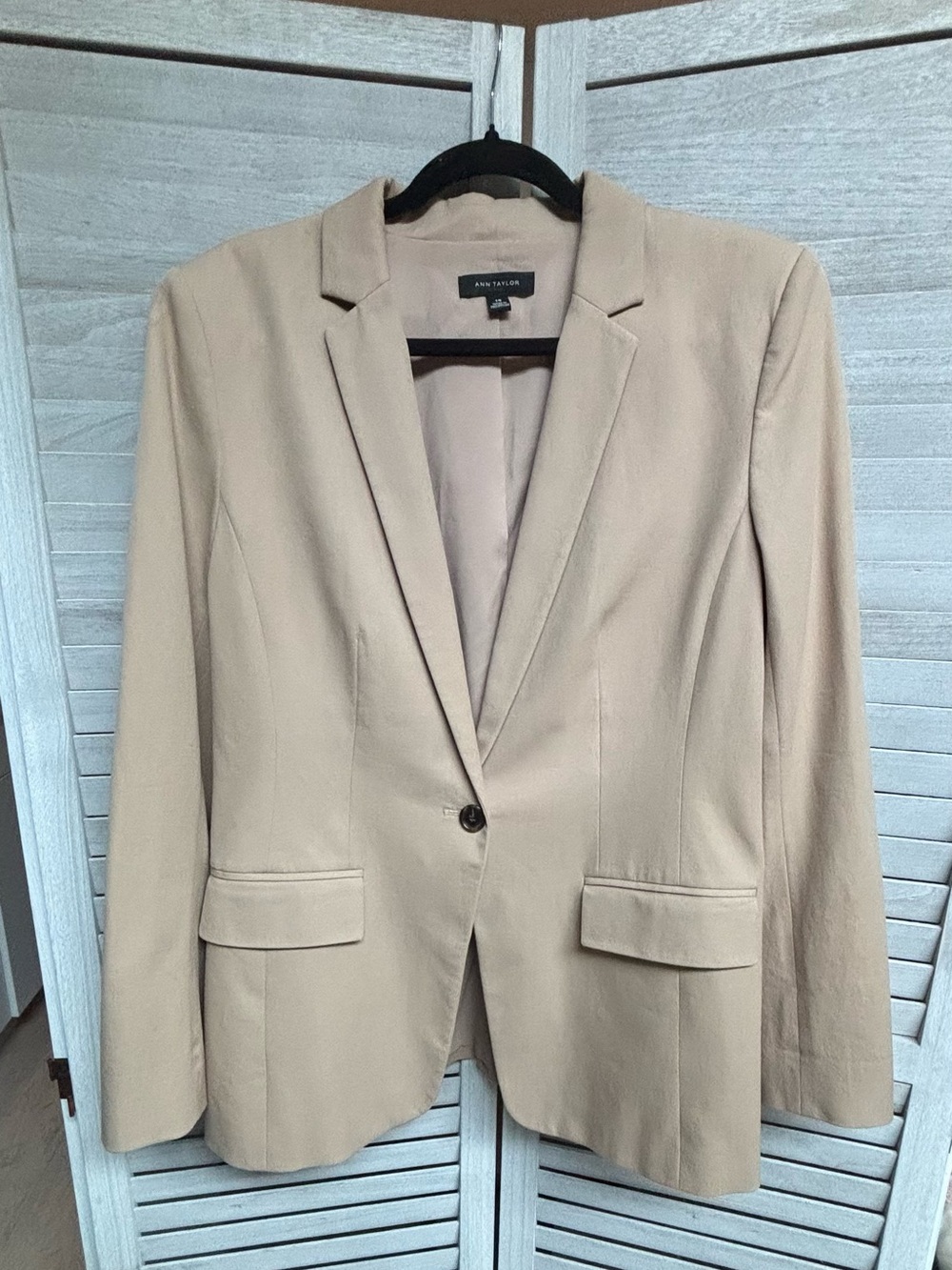 Ann Taylor Beige Single-Button Blazer Size 14 NWT